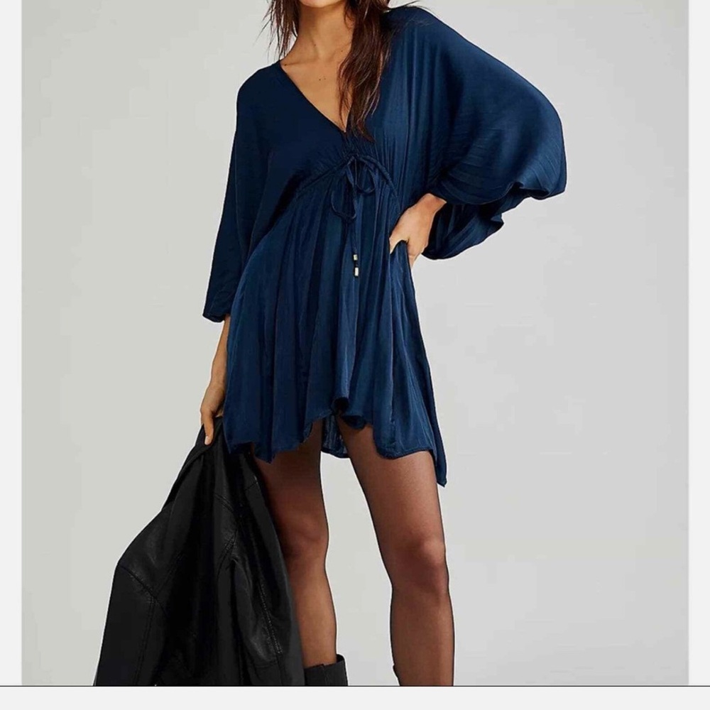 Free People Navy Mini Arzel Dress